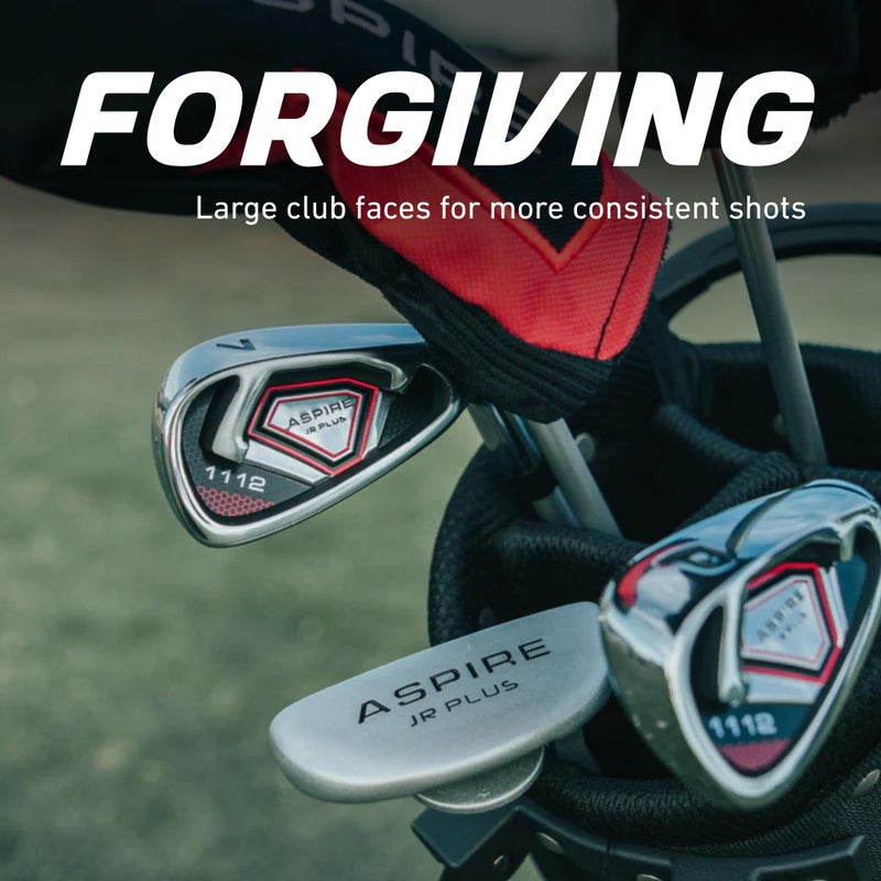Aspire Junior Plus Kids Golf Clubs â€“ Boysâ€™ & Girlsâ€™ Right-Handed Golf Set with Lightweight Stand Bag, Graphite Shafts & Aircraft-Grade Aluminum Clubs - Pink Ages 5-6 - Image 5